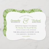 Lace GREENERY Wedding Einladung (Vorne/Hinten)