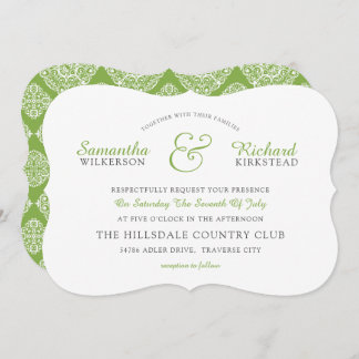 Lace GREENERY Wedding Einladung