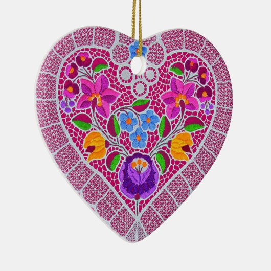 Lace Heart Keramikornament (Rechts)