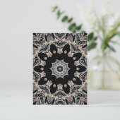 Lace Kaleidocope Blume Postkarte (Stehend Vorderseite)