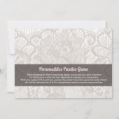 Lace Lingerie Bridal Dusche Einladung (Rückseite)