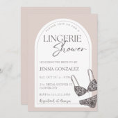 Lace Lingerie Dusche Modernes Brautparty Einladung (Vorne/Hinten)