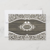 Lace Love Birds Vine Pattern R.S.V.P. RSVP Karte (Vorderseite)