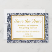 LACE LUXE NAVY GOLD SAVE THE DATE (Vorderseite)