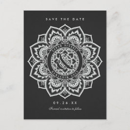 Lace Mandala Save the Date Wedding Postcards Ankündigungspostkarte