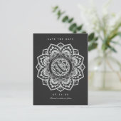 Lace Mandala Save the Date Wedding Postcards Ankündigungspostkarte (Stehend Vorderseite)