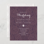 Lace Merlot Ivory Wedding Einladungen Budget (Vorne/Hinten)