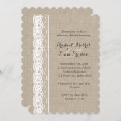 Lace of White on Burlap Probe Dinner Einladung (Vorne/Hinten)