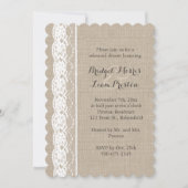 Lace of White on Burlap Probe Dinner Einladung (Vorderseite)