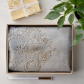 Lace Patina, Beige Grau Shabby Chic Hintergrund Seidenpapier (Geschenk)