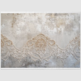 Lace Patina, Beige Grau Shabby Chic Hintergrund Seidenpapier