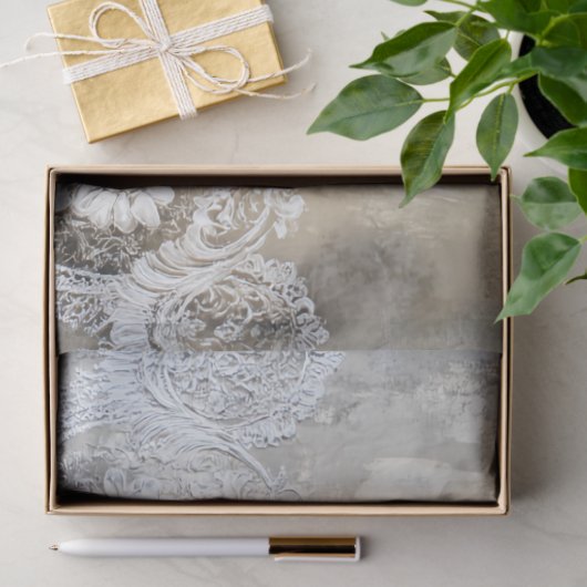 Lace Patina, strukturiert beige Hintergrund Seidenpapier (Geschenk)