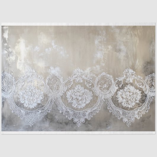 Lace Patina, strukturiert beige Hintergrund Seidenpapier (Vorderseite)