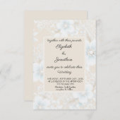 Lace Pattern Beige Blue Wedding Einladung (Vorne/Hinten)