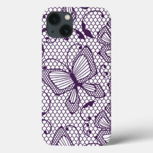 Lace pattern with butterflies Case-Mate iPhone hülle