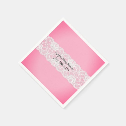 Lace Pink Baby Dusche Serviette (Ecke)