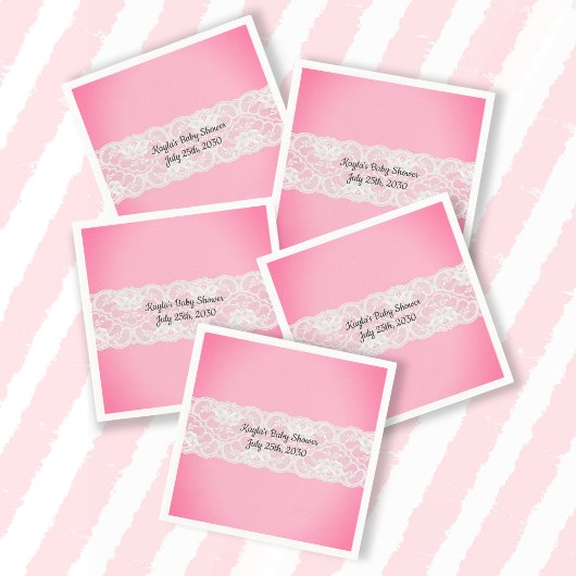 Lace Pink Baby Dusche Serviette