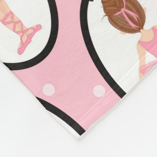 Lace Pink Ballerina Muster Fleecedecke (Ecke)