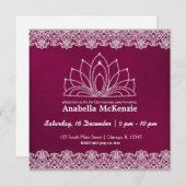 Lace Quinceanera (Maroon) Einladung (Vorne/Hinten)