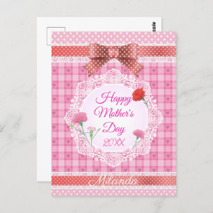 Lace Ribbon Happy Mother Day Postkarte