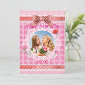 Lace Ribbon Happy Mother's Day Card Karte (Stehend Vorderseite)
