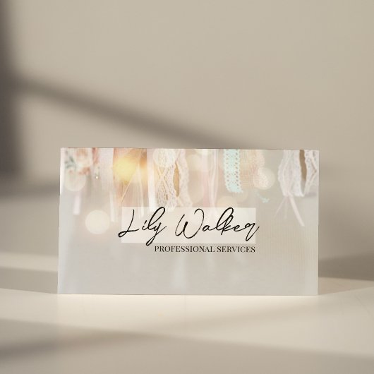 Lace Ribbon | Moderne Glam Business Cards Visitenkarte