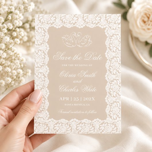 Lace Save the Date Einladung