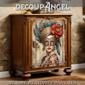 Lace Veil: Die Feathered und florale Lady-Decoupag Seidenpapier