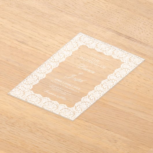 Lace Wedding Acryleinladungen (Ablage )