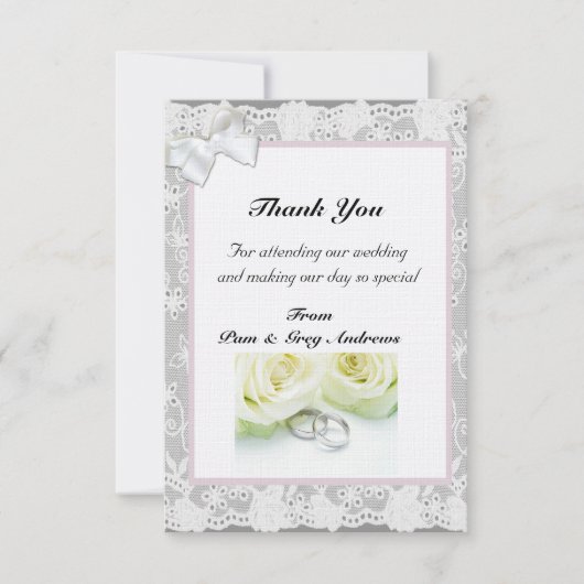 Lace Wedding danke Einladung (Vorderseite)