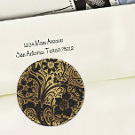 Lace Wedding Envelope Seal Gold Runder Aufkleber<br><div class="desc">Lace Wedding Envelope Seal Gold Designed by Carrie Fink.  Printed and shipped by Zazzle or their partners.</div>