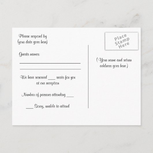 Lace Wedding RSVP Karte (Rückseite)