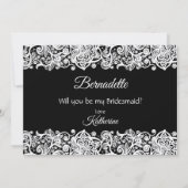 Lace Werden Sie meine Bridesmaid-Karte Einladung (Rückseite)