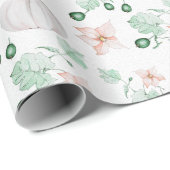 Lace White Pumpkins Wassercolor Art Pattern Geschenkpapier (Rolleneckpunkt)