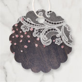 Lace wood errush Glitzer rustikale Hochzeit danke Geschenkanhänger (Rückseite)