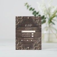 Lace & Wood Rustic Vintage Hochzeit Antwort UAWG