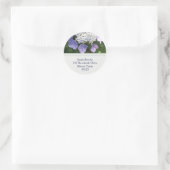 Lacecap Hydrangea Adressaufkleber Runder Aufkleber (Tasche)