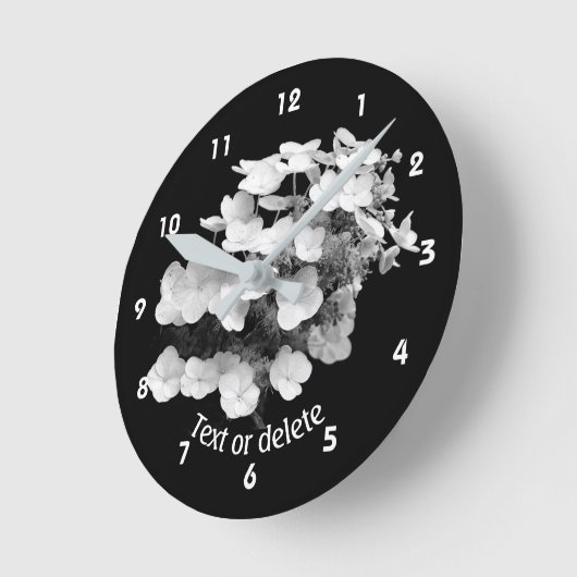 Lacecap Hydrangea Flower Personalized   Runde Wanduhr (Winkel)