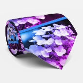 Lacecap Hydrangea Schwarz-Weiß-Farbton Krawatte (Gerollt)