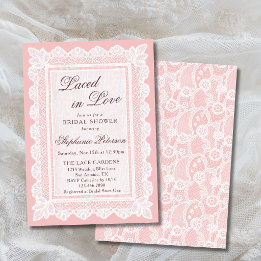 Laced in Love Vintage Rosa Brautjungferfeier Einladung