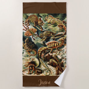 Lacertilia Lizards von Ernst Haeckel (personalisie Strandtuch