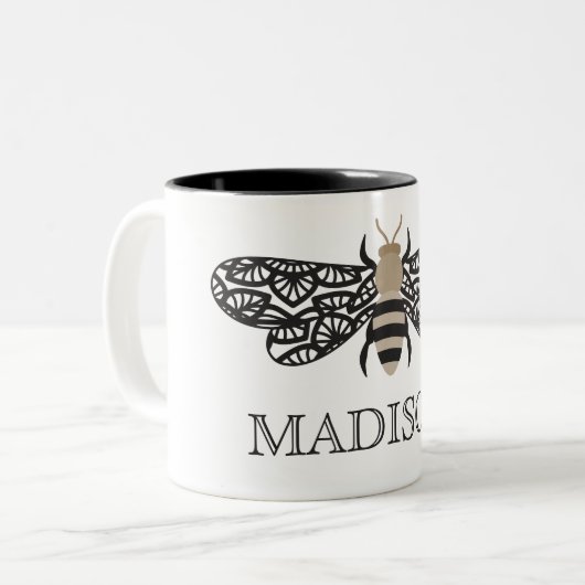 Lacewing Bee Personalized Mug Zweifarbige Tasse (Vorderseite Links)