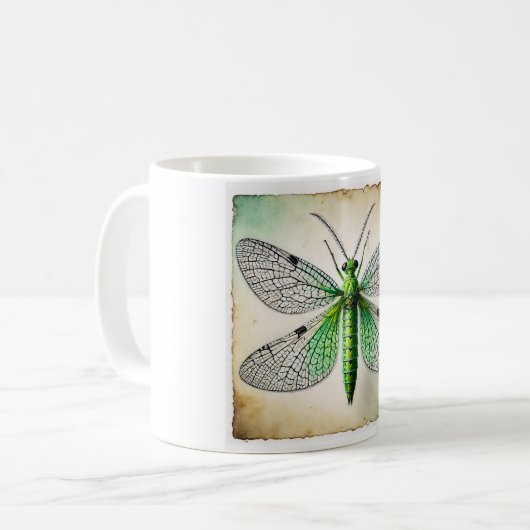 Lacewing Dorsal View 031124IREF238 - Watercolor Kaffeetasse (Vorderseite Links)