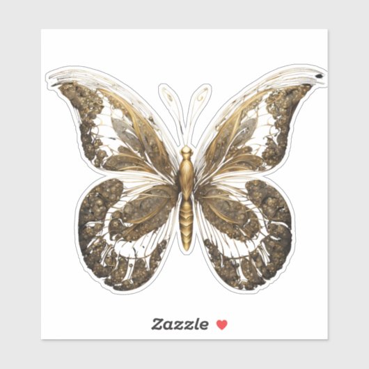 Lacey Golden Butterfly Aufkleber (Blatt)