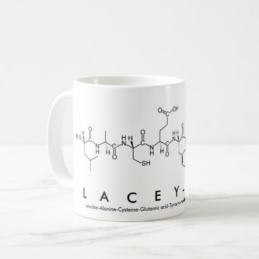 Lacey-Mae Peptidenname Tasse (Vorderseite Links)