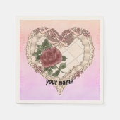 Lacey Ribbon Heart Napkins Serviette (Vorderseite)