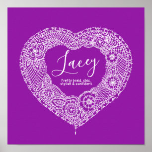 Lacey Spitzenart Name bedeutet Poster
