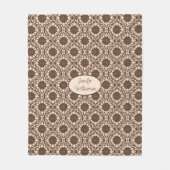 Lacey Vintage Christmas Holly in Cream & Brown Fleecedecke (Vorderseite)