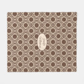 Lacey Vintage Christmas Holly in Cream & Brown Fleecedecke (Vorderseite (Horizontal))