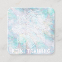 *~* Lacey White Mandala Blue Pink Yellow Pastor Quadratische Visitenkarte